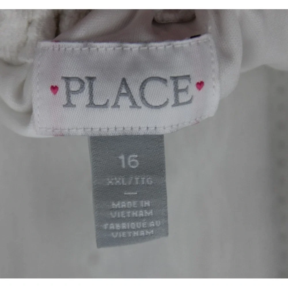 The Childrens Place White Eyelet Cutout Dress Size 16 XXL Ruffle Preppy Minimal